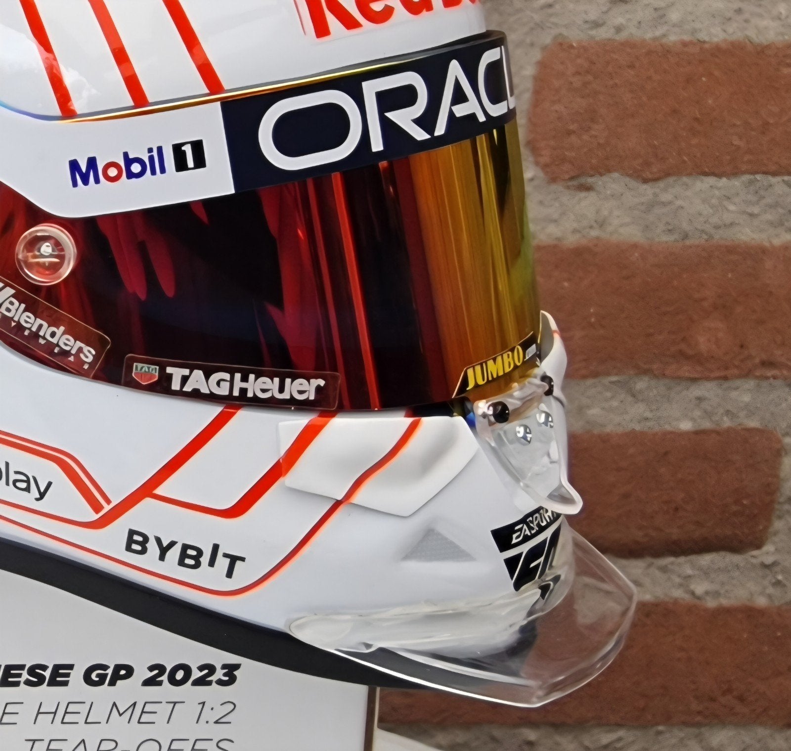 Max Verstappen helm 1:2 Japanse GP 2023 + Updates., Ophalen of Verzenden, Zo goed als nieuw, Formule 1