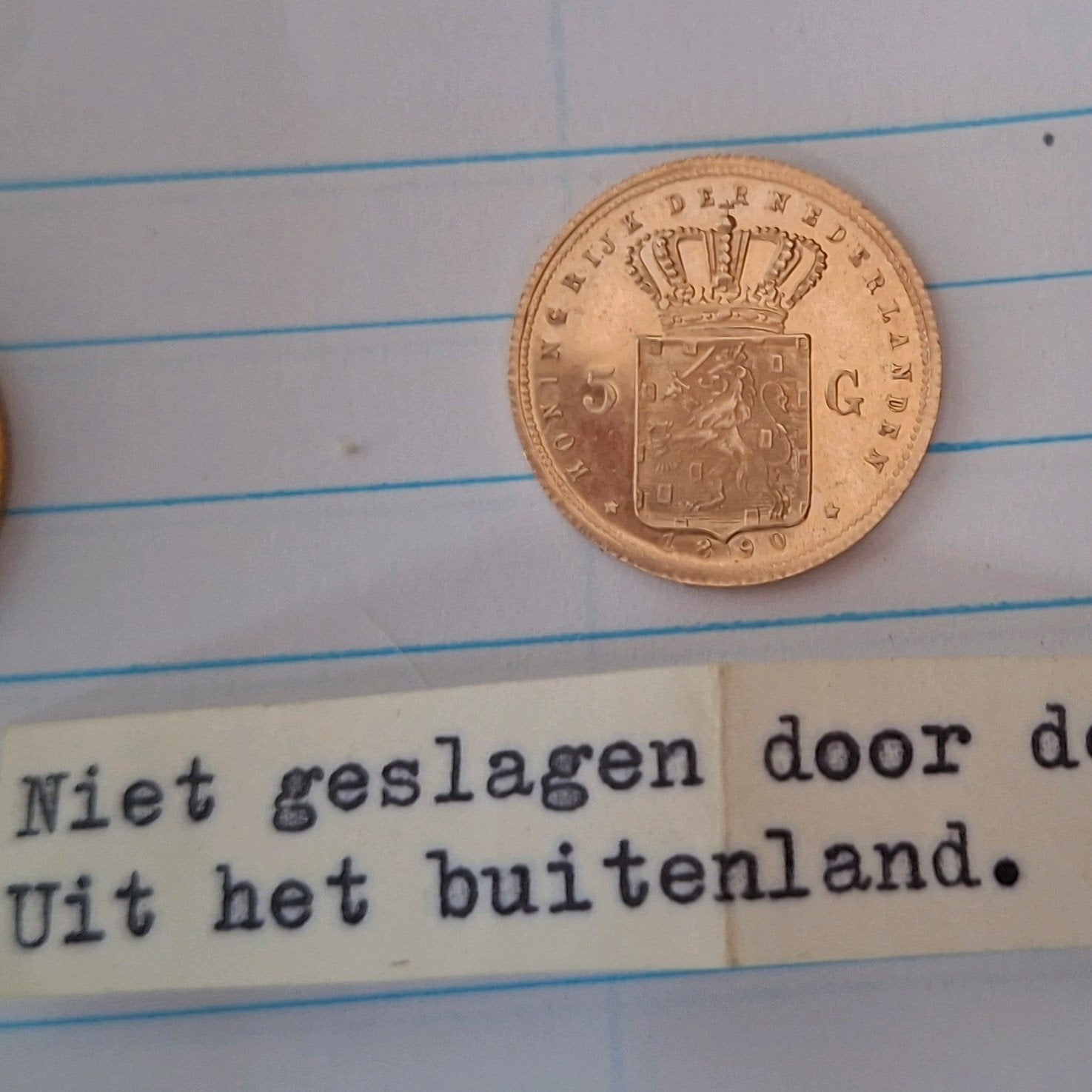 gouden 5 gulden 1890, Postzegels en Munten, Munten | Nederland, Ophalen, Koning Willem III, Losse munt, Goud