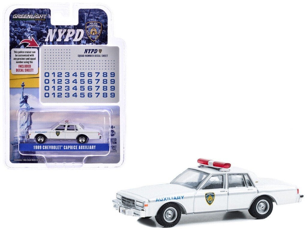 1989 Chevrolet Caprice Auxiliary Greenlight 1/64 NYPD police, Ophalen of Verzenden, Nieuw, Auto