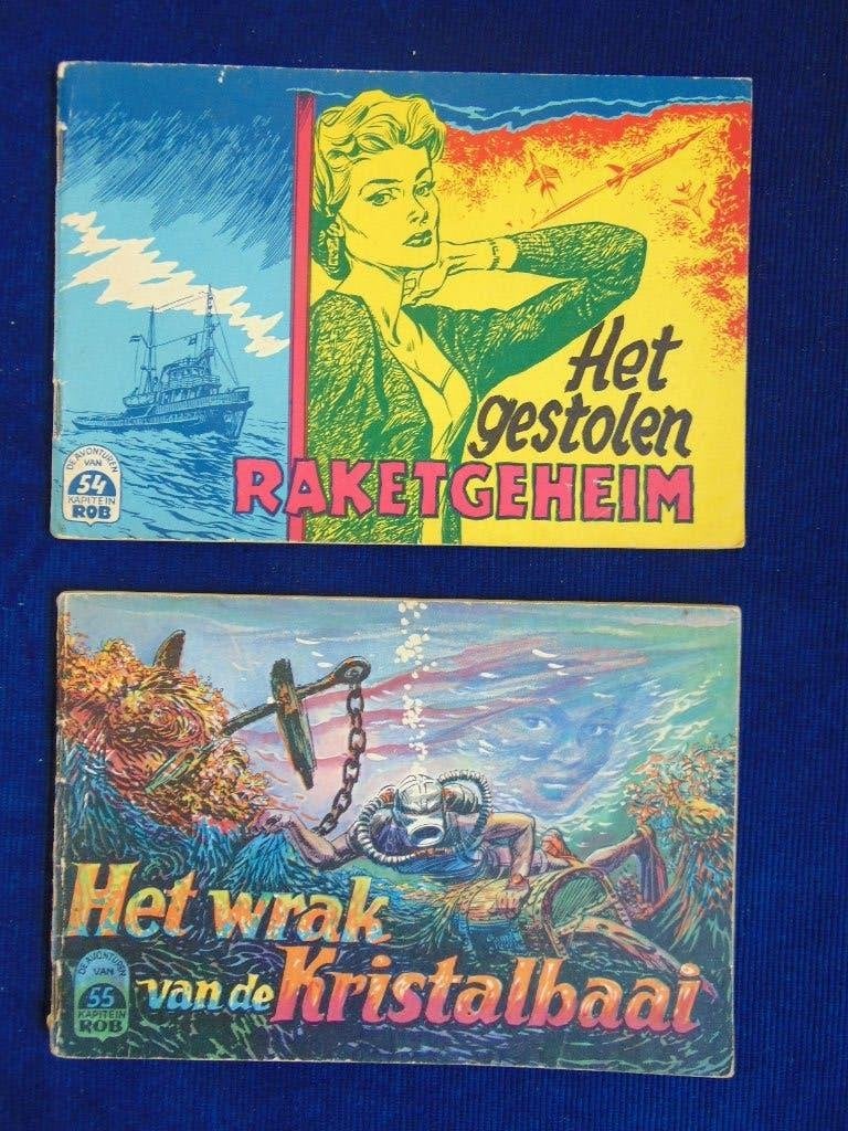 11x 1ste druk oblong hoge nrs. Kapitein Rob; jaren '50 - '60, Boeken, Stripboeken, Gelezen, Ophalen of Verzenden, Meerdere stripboeken