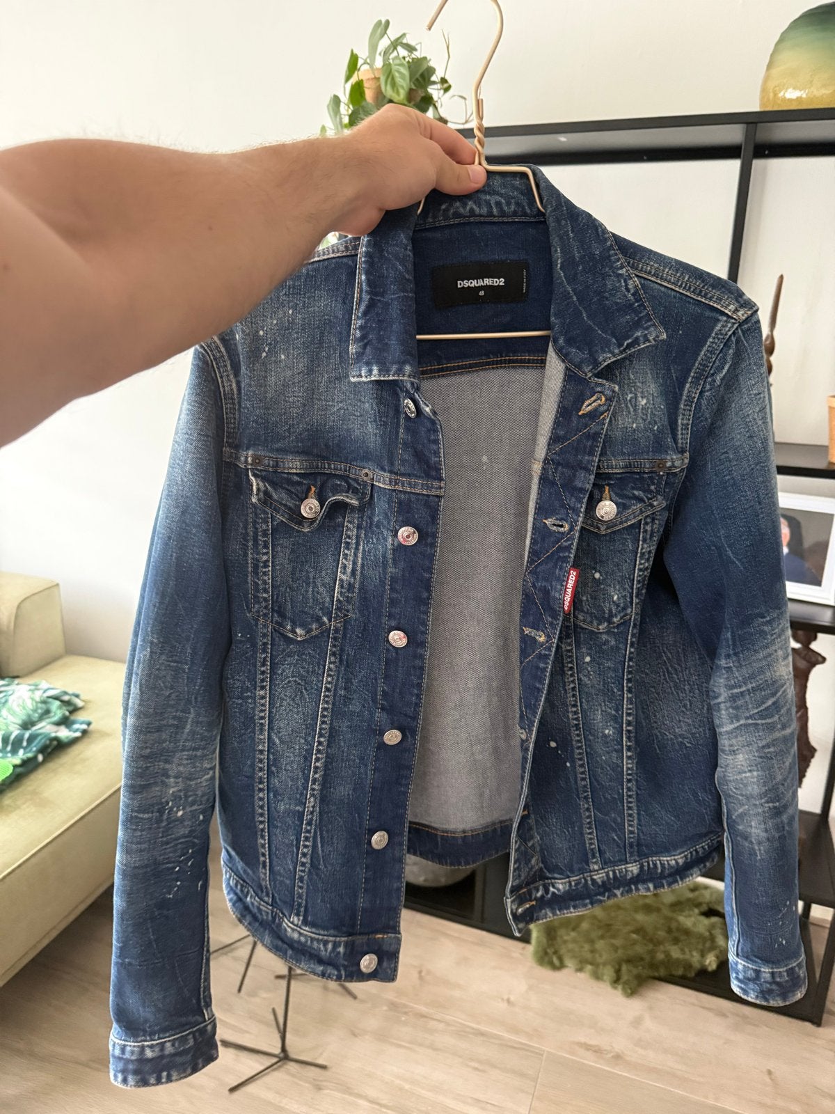 Dsquared2 Icon spijkerjas Origineel - ZGAN - Maat M / 48, Ophalen of Verzenden, Zo goed als nieuw, Maat 48/50 (M), Blauw