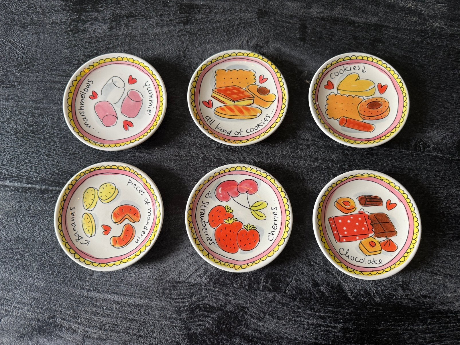 Blond Amsterdam – Set van 6 Petit Four schaaltjes, Ophalen of Verzenden, Zo goed als nieuw, Aardewerk, Schaal of Schalen