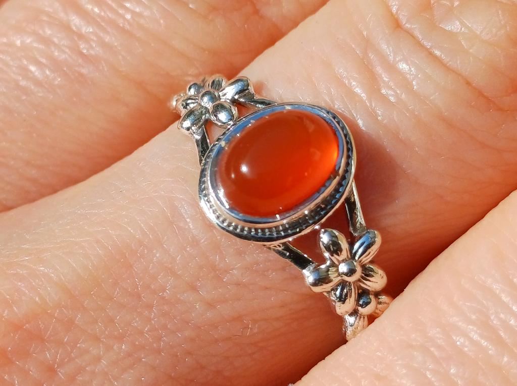 Vanoli 925 zilveren ring met carneool maat 18,5, Sieraden, Tassen en Uiterlijk, Ringen, Daiva1973@hotmail.com, 18 tot 19, Vanoli