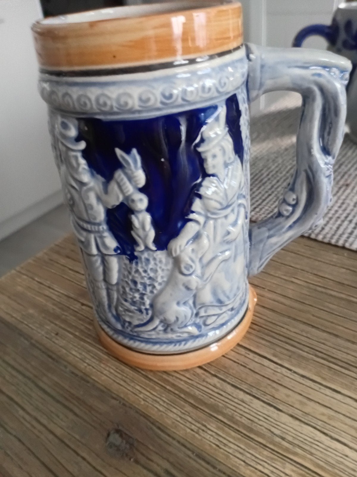 Vintage Duitse Bierpul - Keramiek met Reliëf, Ophalen of Verzenden