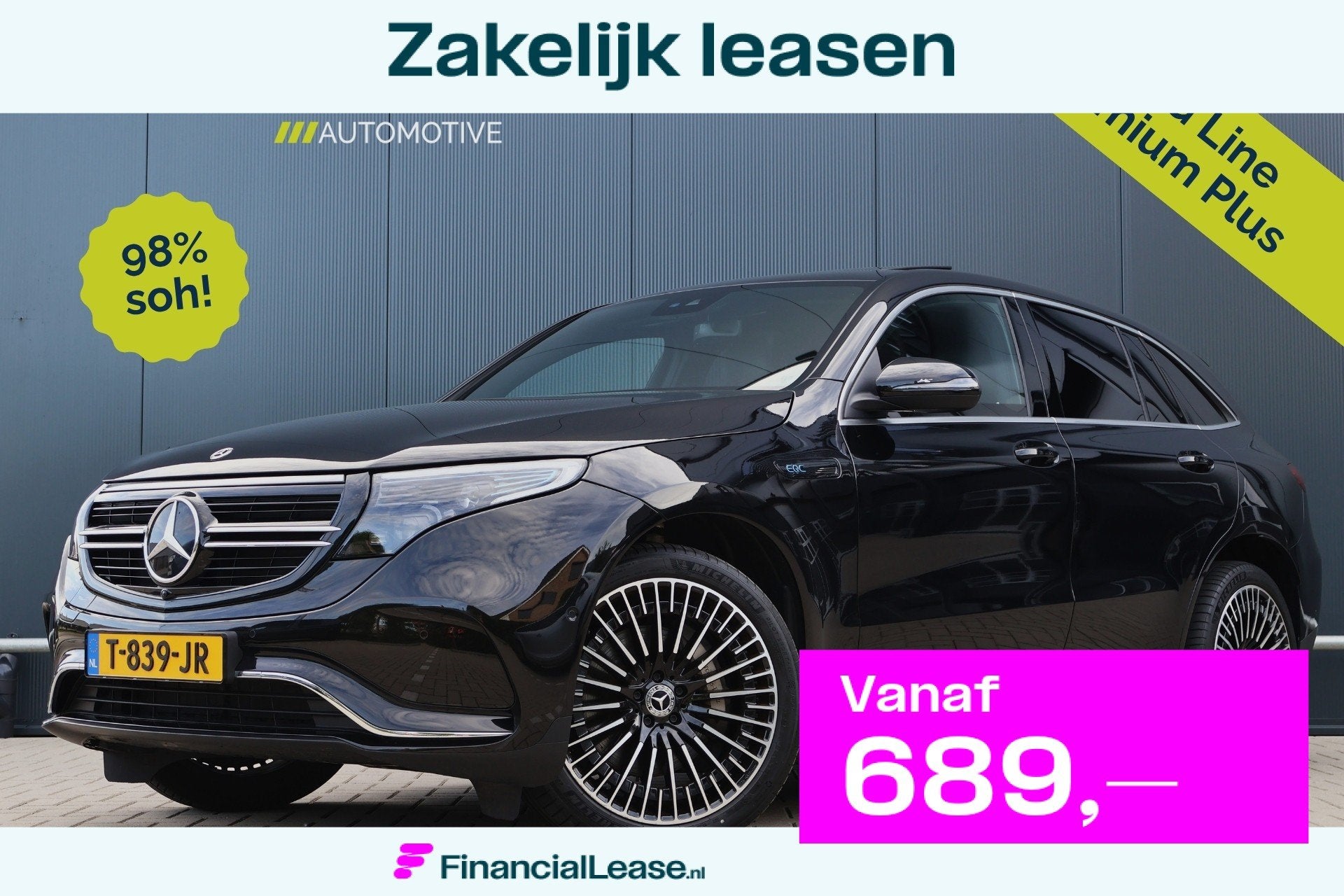 Mercedes-Benz EQC 400 4MATIC AMG Line Premium Plus 80 kWh 98, Automaat, Zwart, Vierwielaandrijving, 408 pk