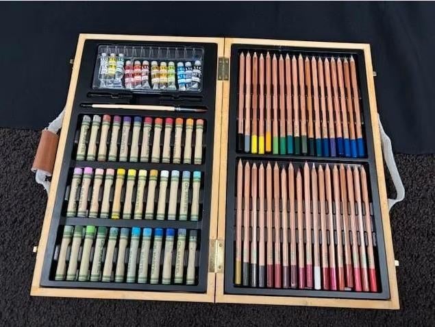 schilderkoffer met oliepastel, olieverf en aquarel, Ophalen, Zo goed als nieuw, Overige typen