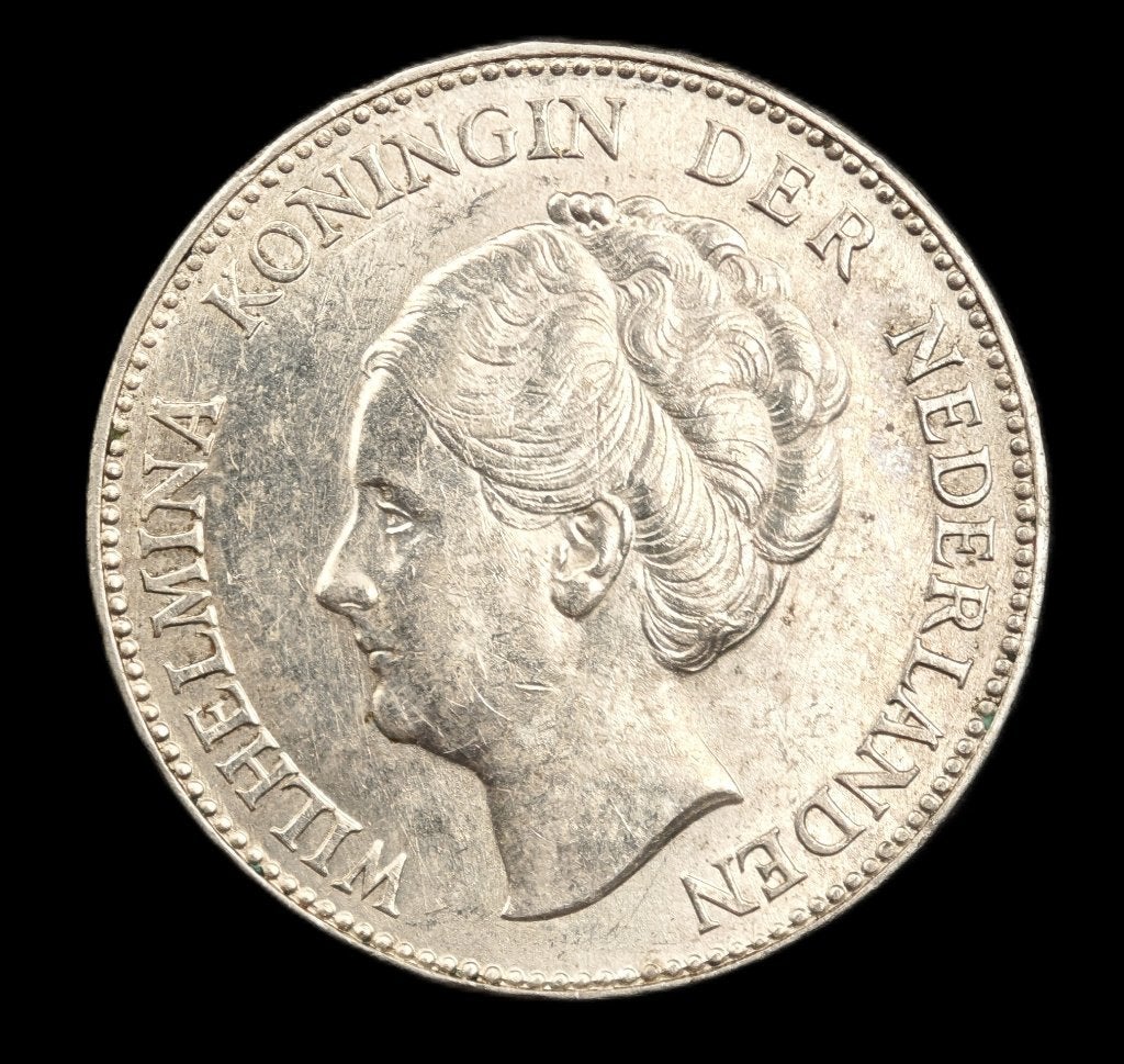 1940 1 Gulden Wilhelmina UNC/FDC, Postzegels en Munten, 1 gulden, Verzenden, Zilver, Koningin Wilhelmina