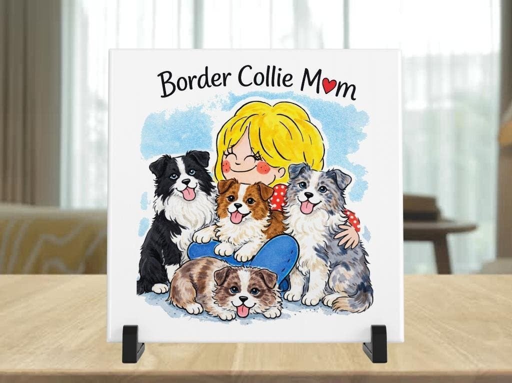 Border Collie Mom Tegel - Blond Stijl, Verzenden, Nieuw
