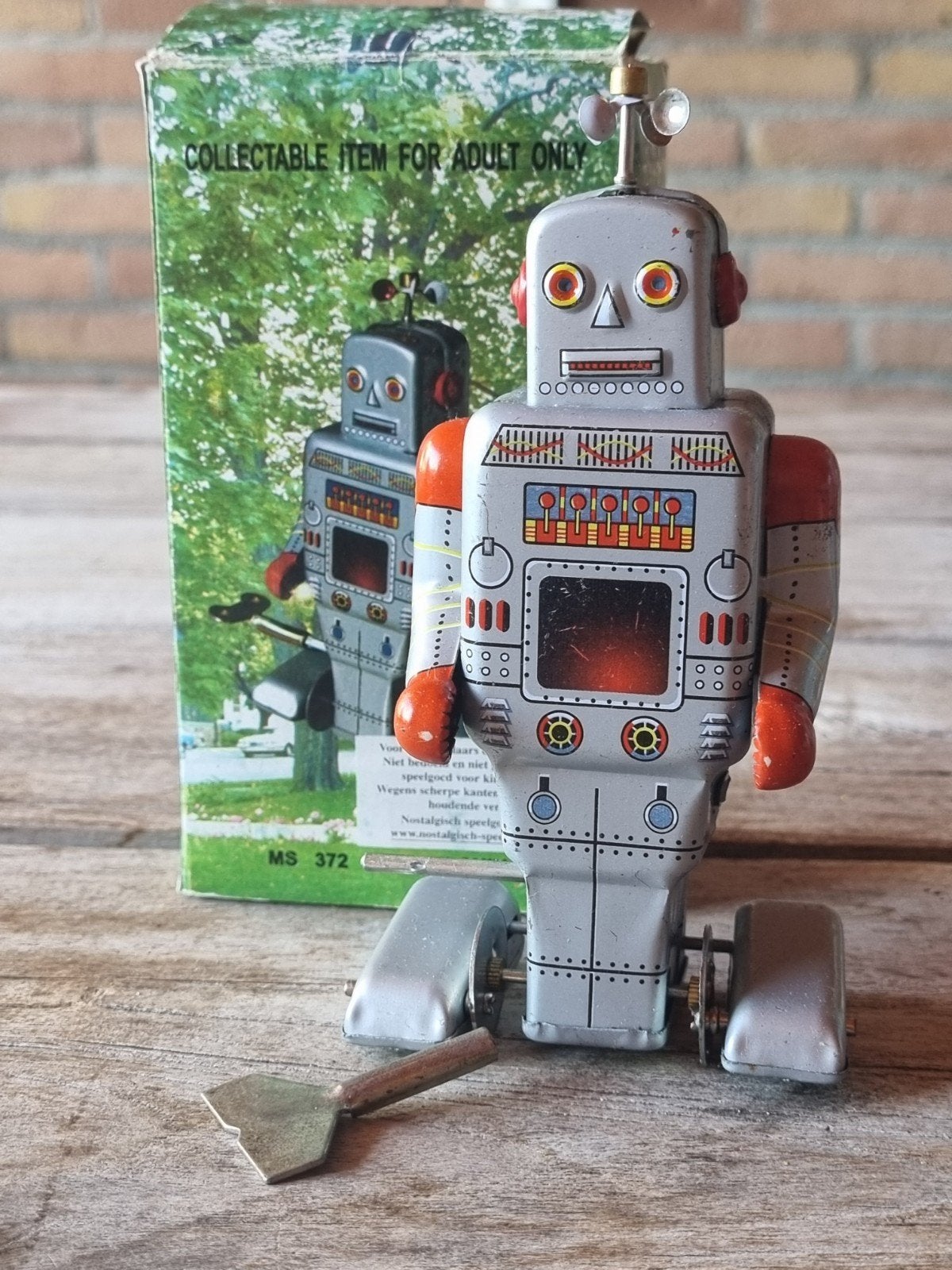 Vintage Blikken Robot Speelgoed - MS 372 Made in China, Ophalen of Verzenden, Gebruikt