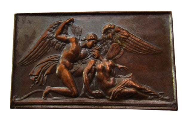 **  Mooie Koperen Plaquette - Zie foto's  en tekst  **, Antiek en Kunst, Verzenden, Koper