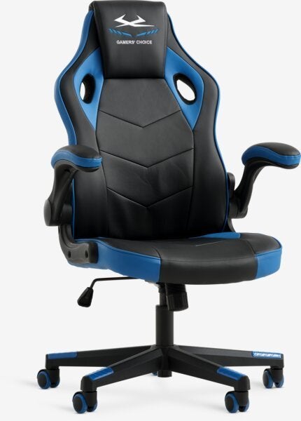 Gamestoel VOJENS zwart/blauw kunstleer/mesh, Ophalen, Gaming bureaustoel, Gebruikt, Blauw
