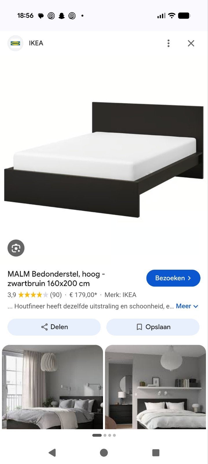 malmbed te koop met 4 lades, Gebruikt, Eenpersoons, Wit, Ophalen of Verzenden