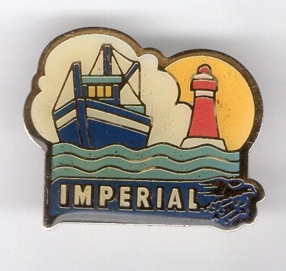 Imperial vissersboot en vuurtoren PIN ( BLAD2_218), Ophalen of Verzenden, Zo goed als nieuw, Transport, Speldje of Pin