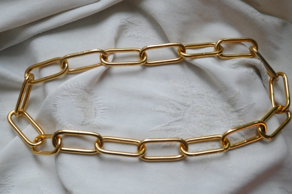 Grote goudkleurige schakel ketting, Sieraden, Tassen en Uiterlijk, Kettingen, Verzenden, Nieuw, Goud, Overige materialen