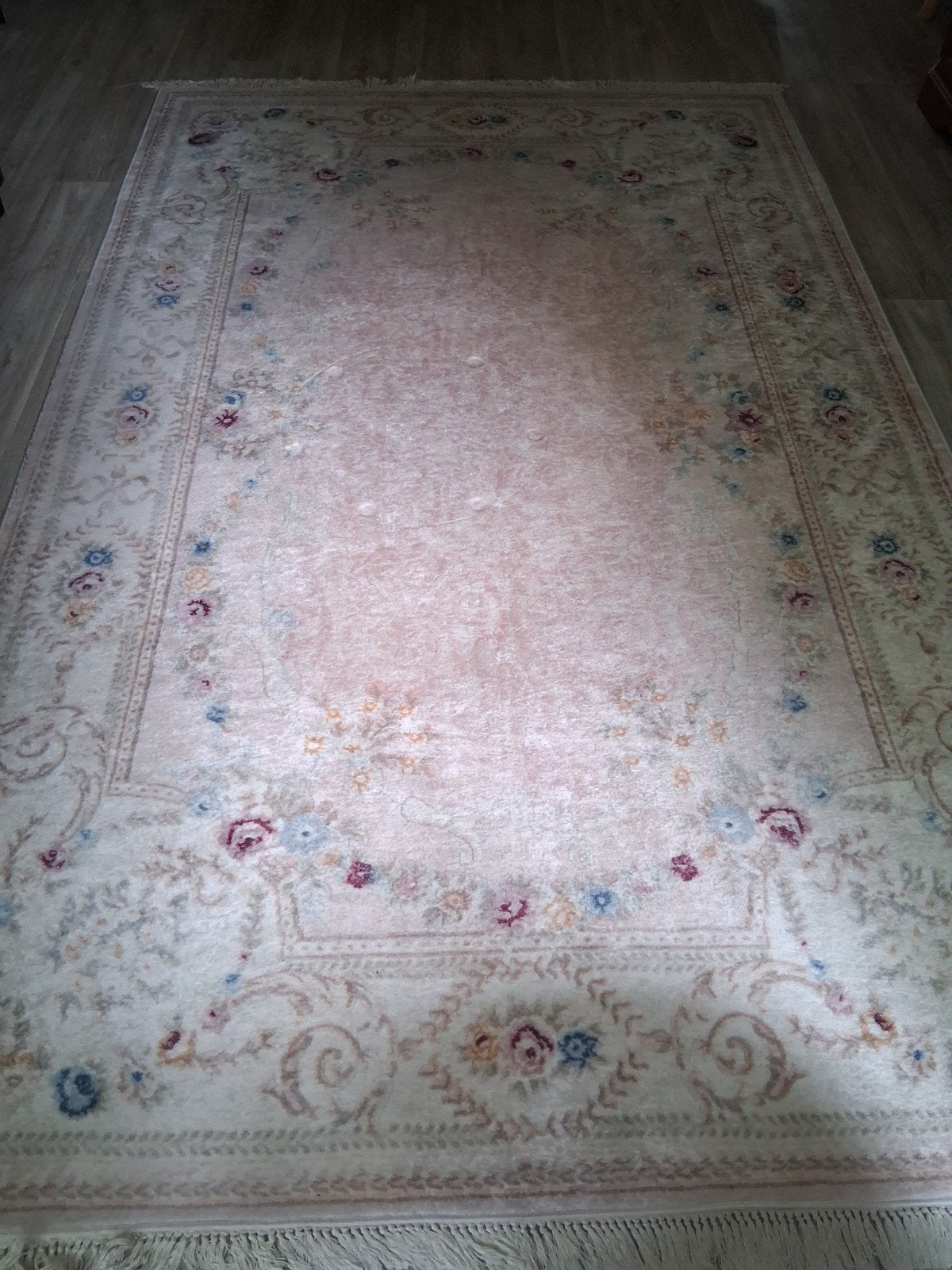 Klassiek vloerkleed in roze zijdelook, Ophalen, 150 tot 200 cm, 200 cm of meer, Zo goed als nieuw