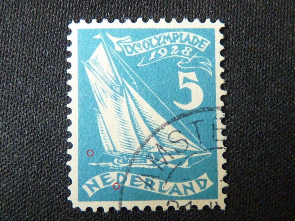 plaatfout 215 , gestempeld., Postzegels en Munten, Ophalen of Verzenden, T/m 1940, Gestempeld