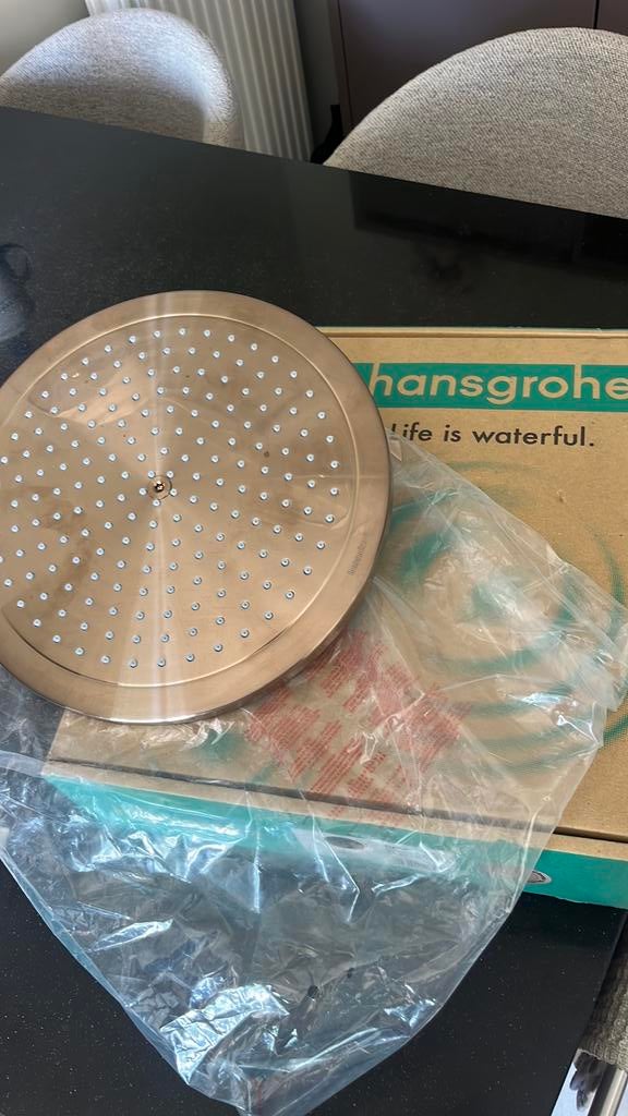 Hansgrohe regendouche 28 cm rond brushed bronze, Ophalen, Nieuw
