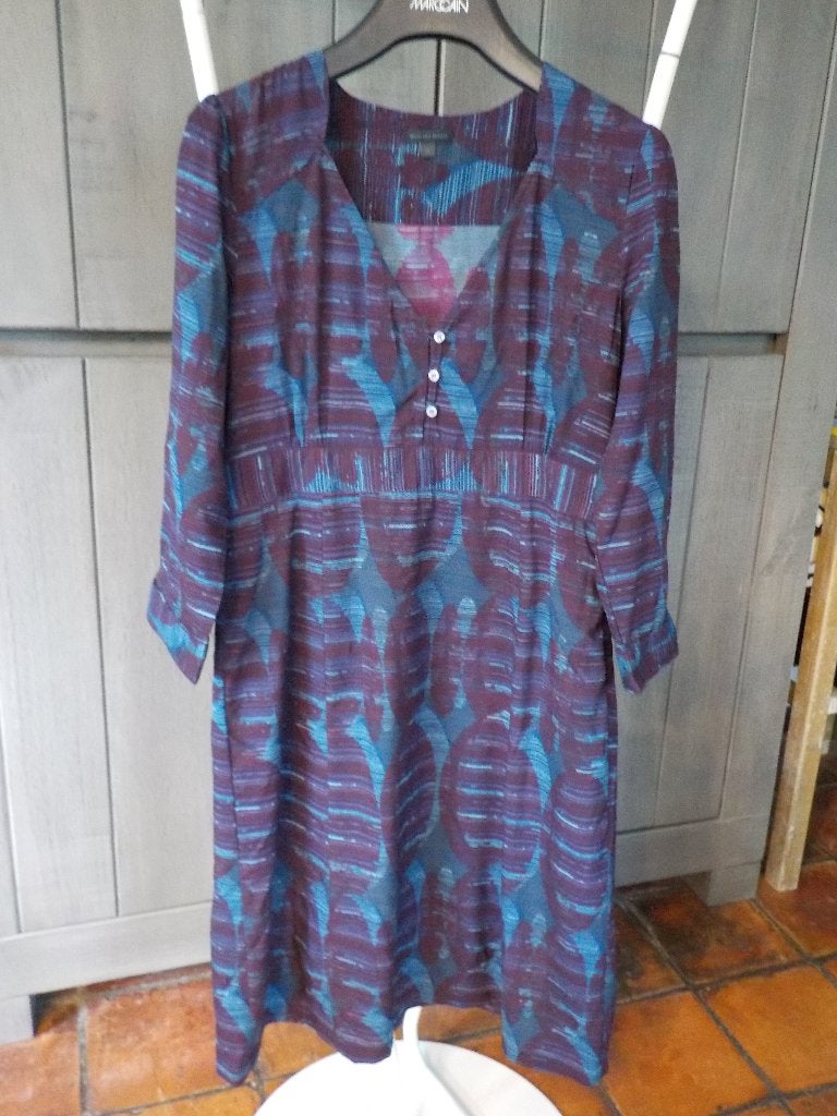 Prachtige design jurk van Mer du Nord maat 36 blauw paars, Blauw, Ophalen of Verzenden, Zo goed als nieuw, Knielengte