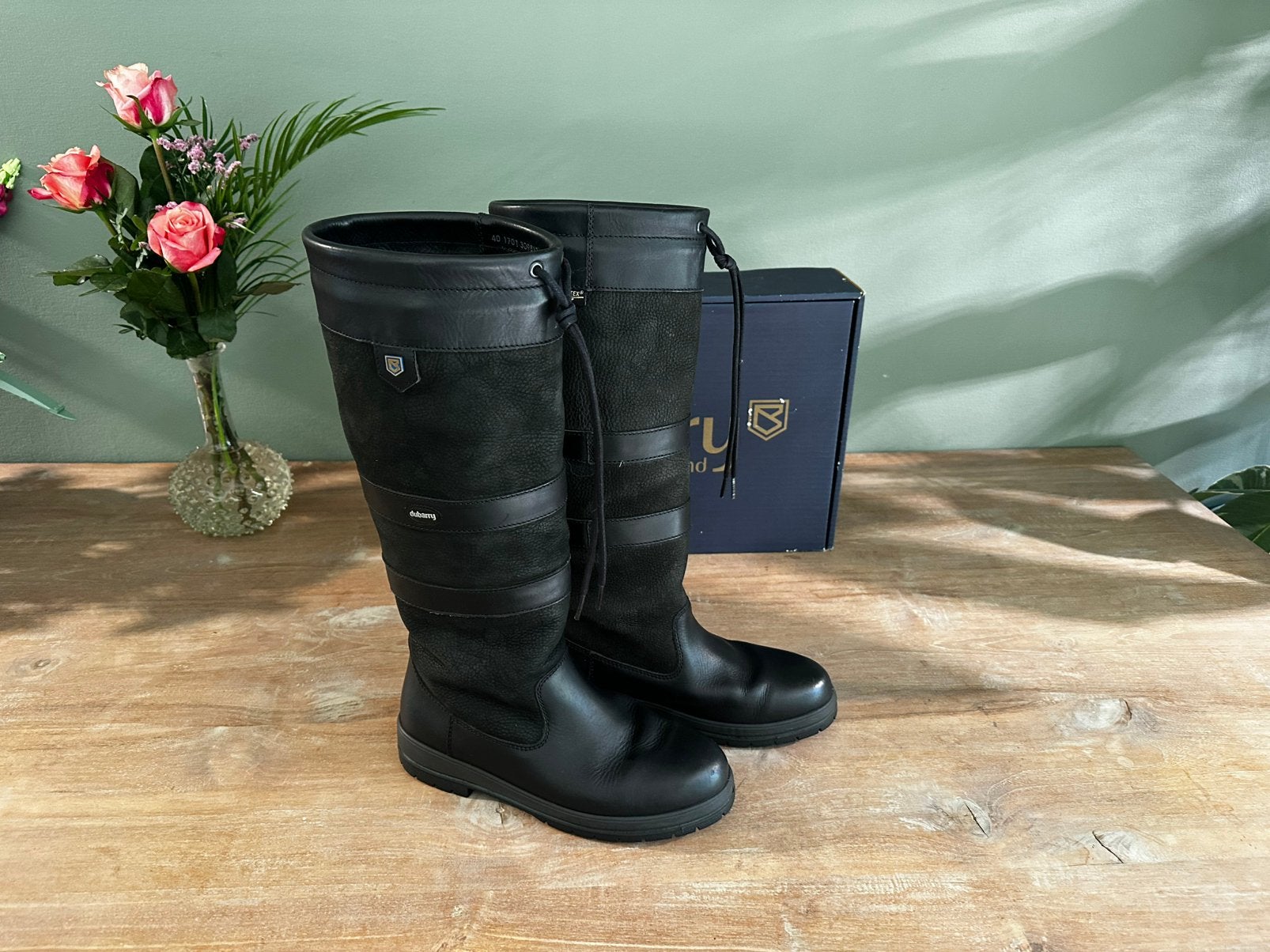 Dubarry Galway maat 40 als nieuw, Hoge laarzen, Zwart, Ophalen of Verzenden, Zo goed als nieuw