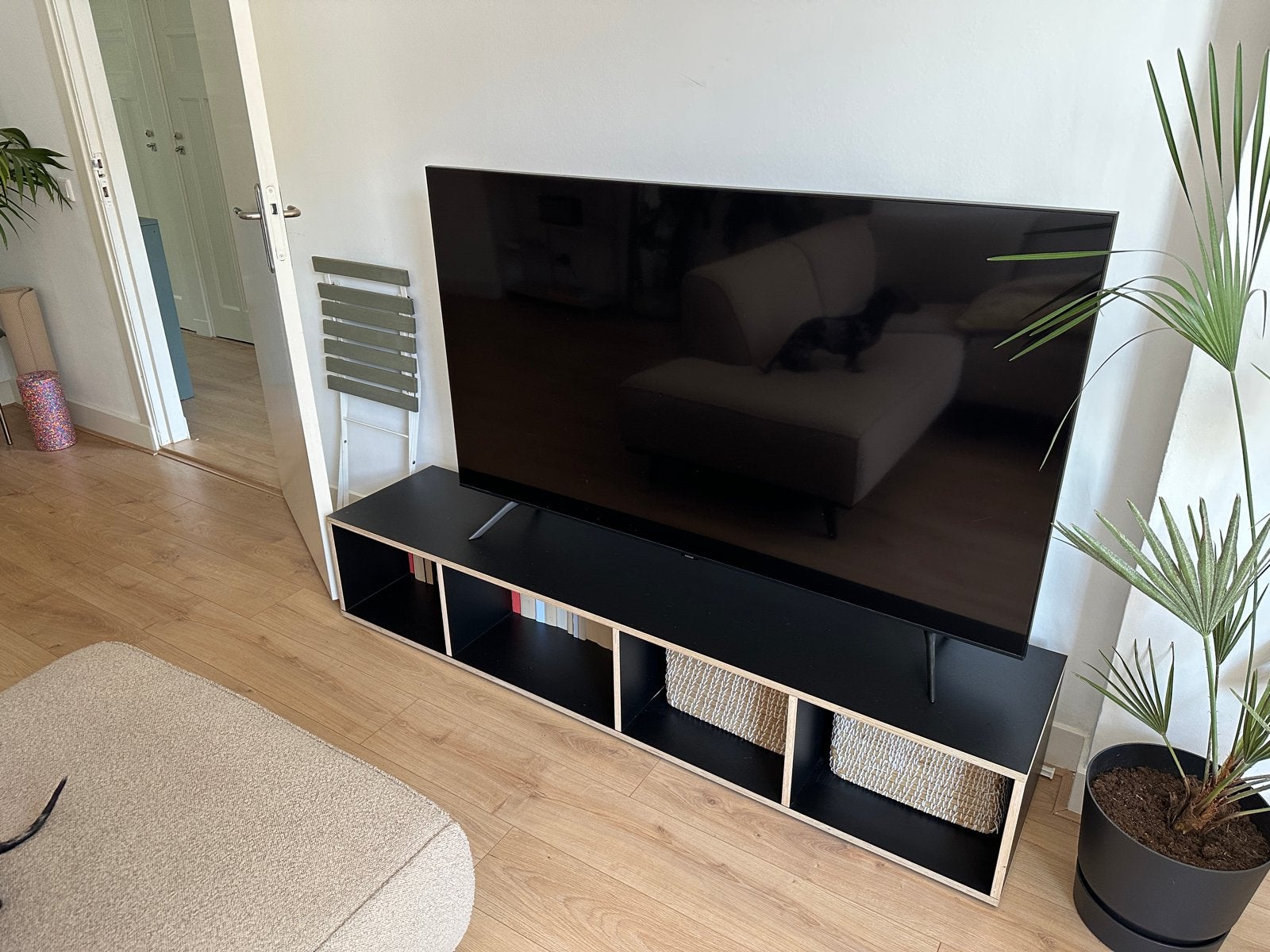 Tylko TV-meubel 40x180x33 cm zwart multiplex, Ophalen, 150 tot 200 cm, Zo goed als nieuw, Minder dan 100 cm