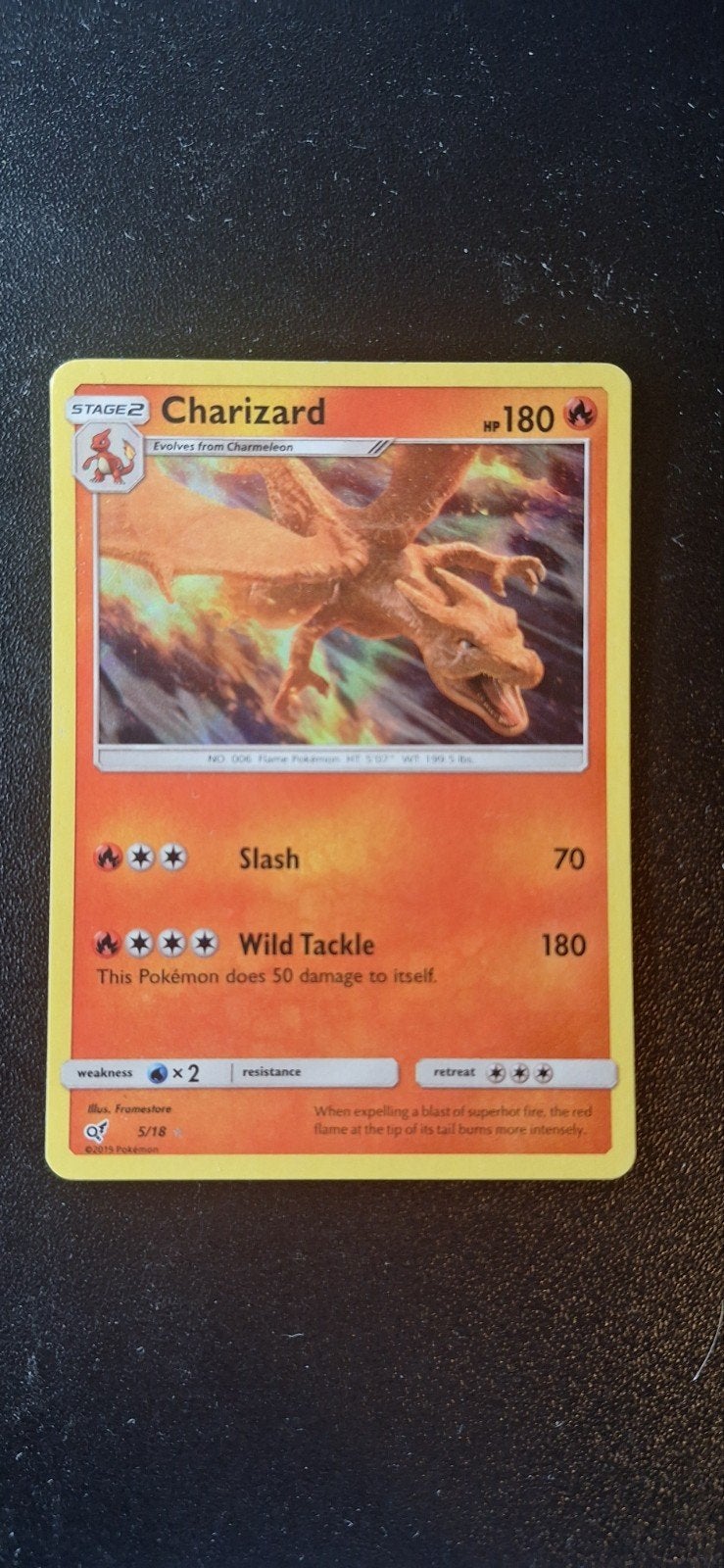 Charizard 5/18 Pokémon kaart - Niet de beste staat, Ophalen of Verzenden