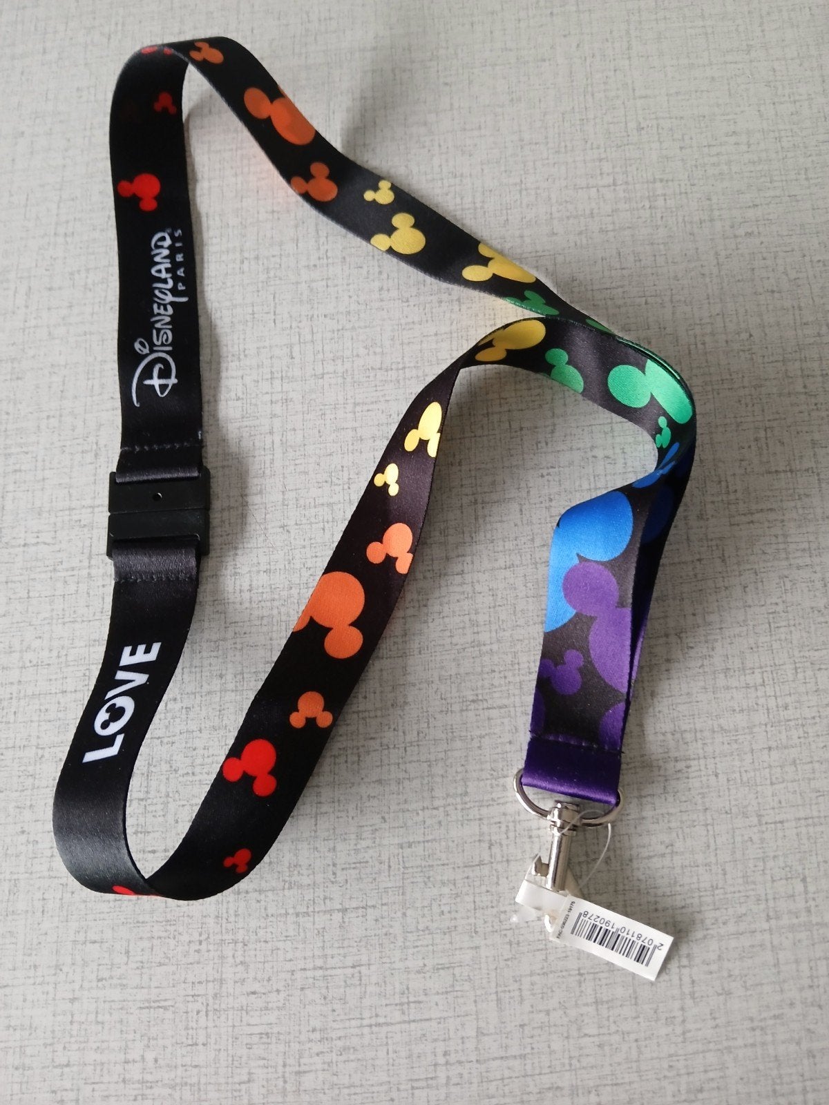 Disneyland Paris Lanyard Mickey Mouse Regenboog Love, Ophalen of Verzenden