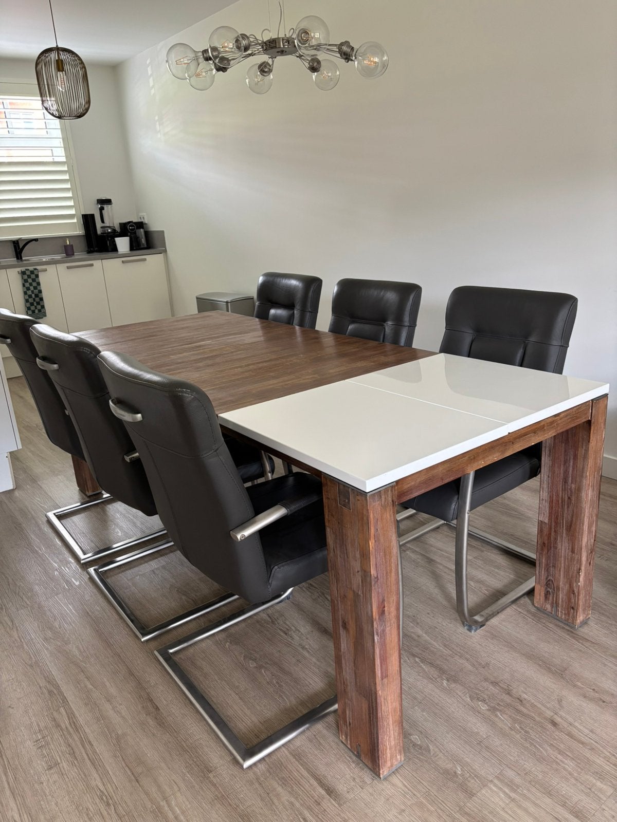 Henders & Hazel eettafel met 6 H&H stoelen, Ophalen, 200 cm of meer, 50 tot 100 cm, Zo goed als nieuw