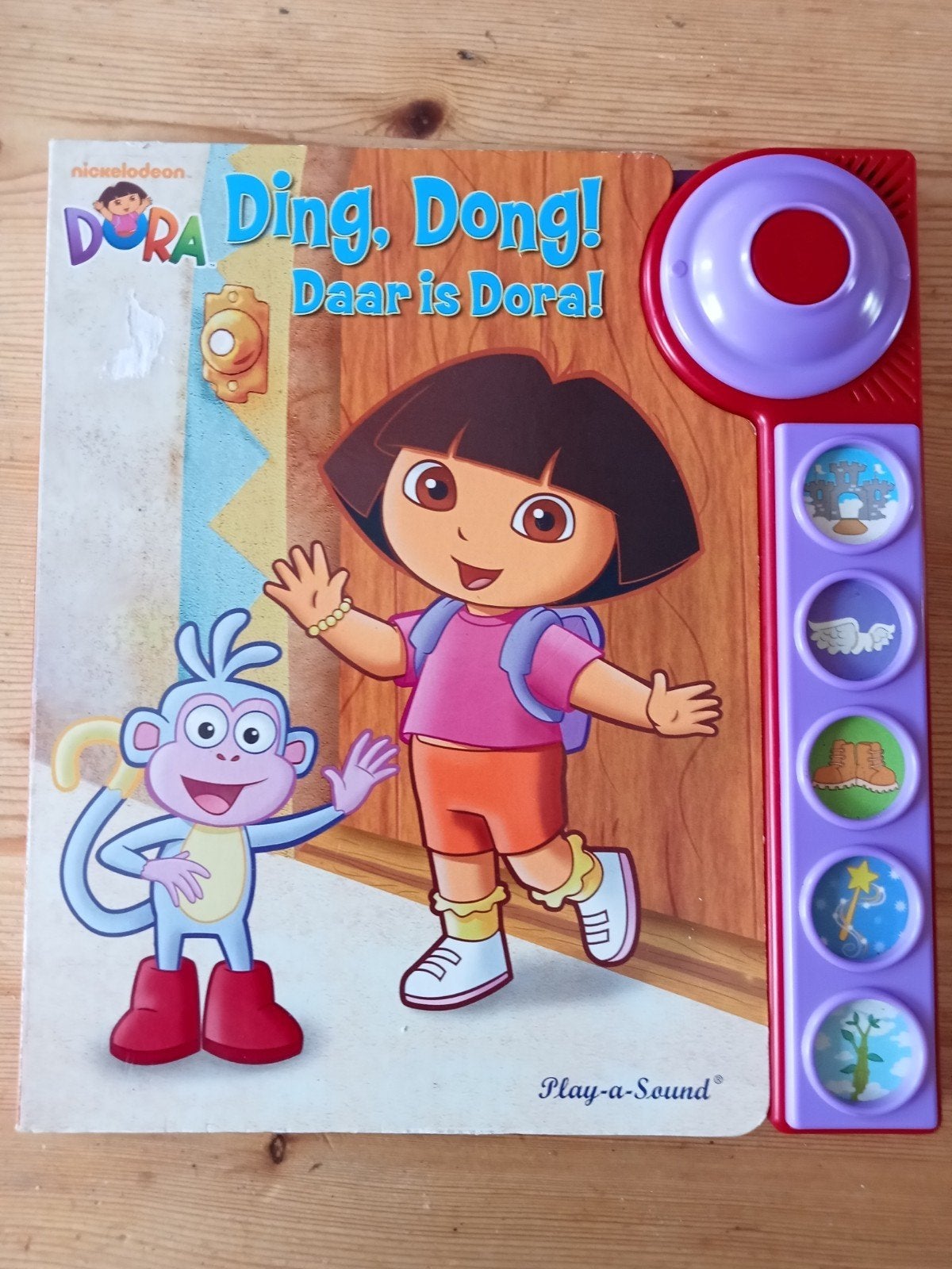 Dora Ding, Dong! Daar is Dora! Play-a-Sound boek, Boeken, Kinderboeken | Baby's en Peuters, Ophalen of Verzenden, Zo goed als nieuw