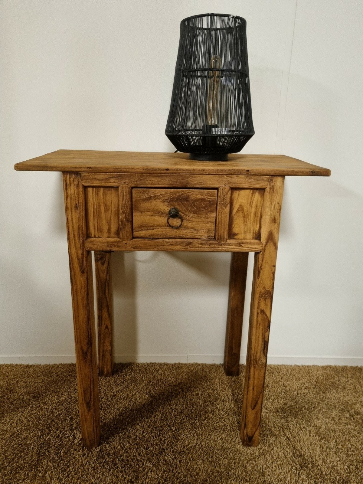 Sidetable wandtafel massief hout, Ophalen, Nieuw, 25 tot 50 cm, Rechthoekig