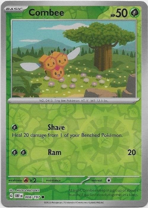 Obsidian Flames,  Combee [reverse] 8/197, Verzenden, Nieuw, Losse kaart