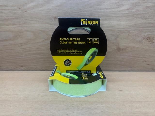 Anti-slip tape glow-in-the-dark 25mmx5m., Zelfklevend, Eddiys, Espel, Geel