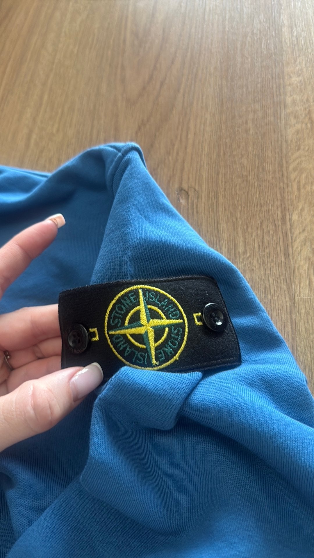 Blauwe stone islans hoodie L, Ophalen of Verzenden, Zo goed als nieuw, Blauw