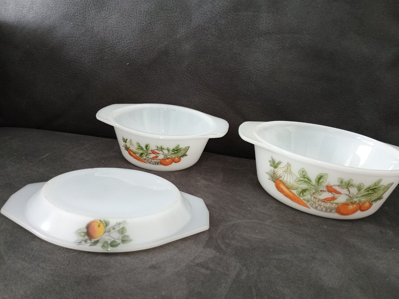 Vintage Pyrex ovenschalen set met groentepatroon, Ophalen