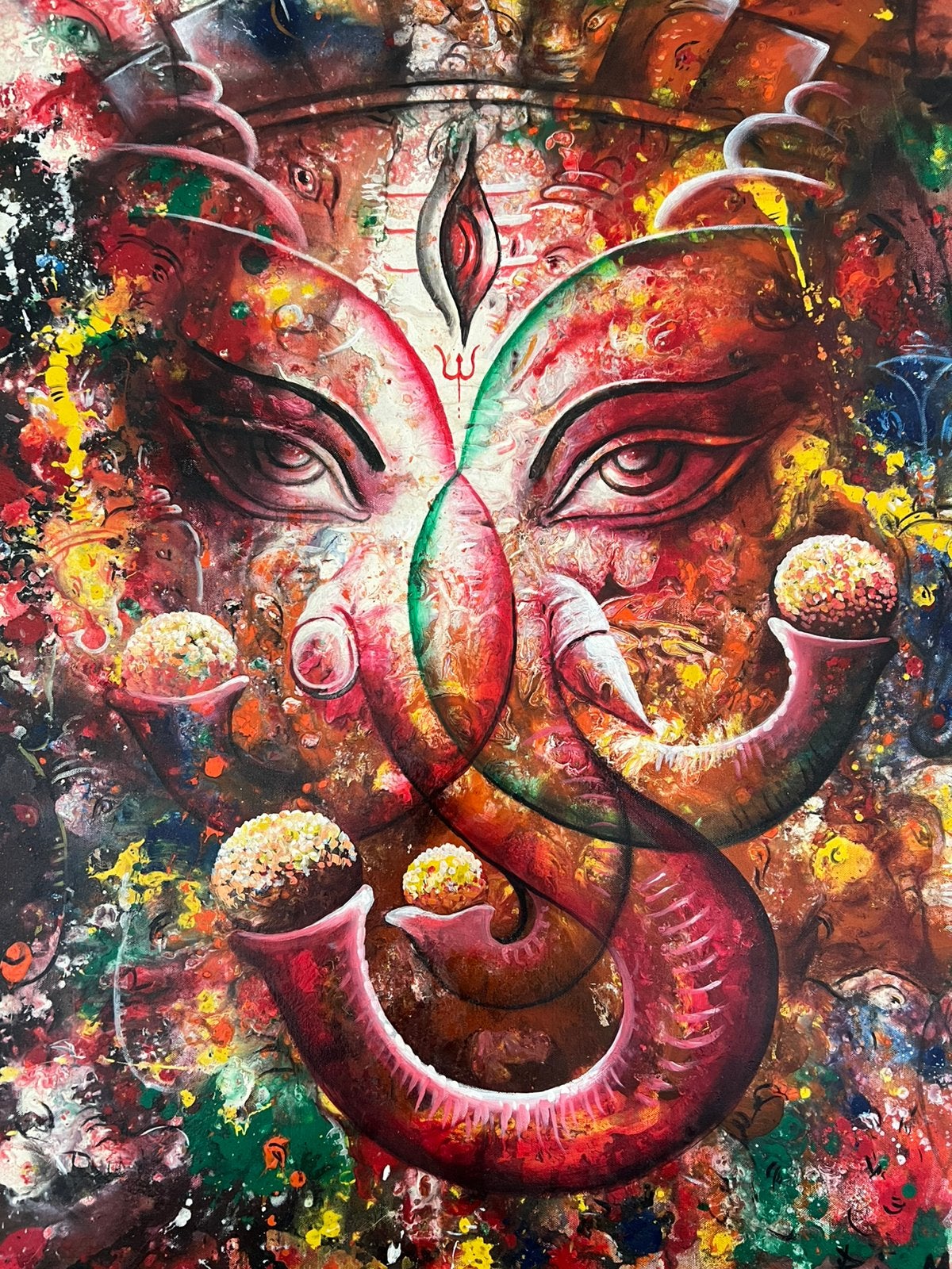 Schilderij 1000 Ganesha’s, Ophalen of Verzenden