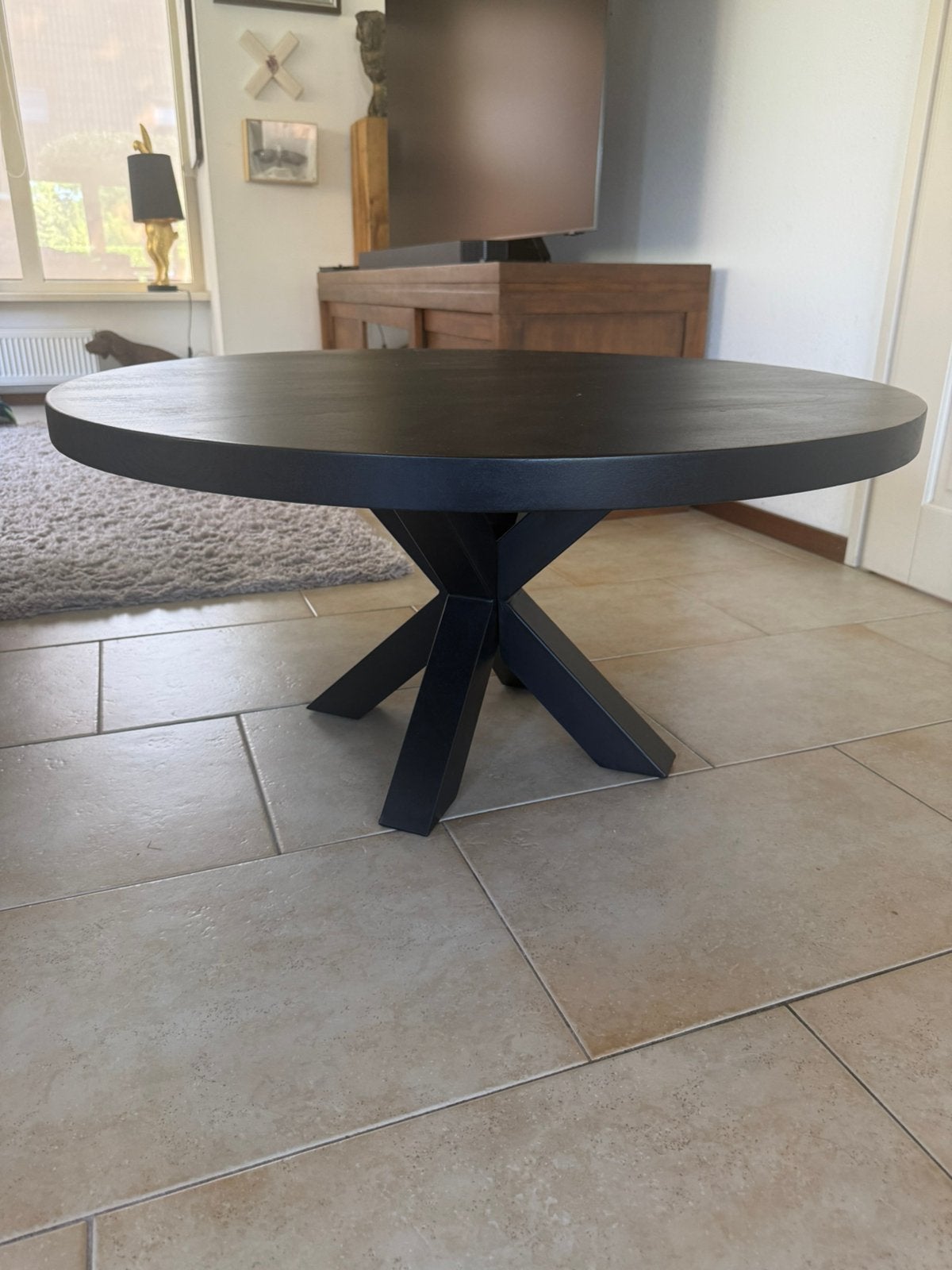Ronde salontafel, Huis en Inrichting, Tafels | Salontafels, Ophalen, Zo goed als nieuw, Rond, 50 tot 100 cm