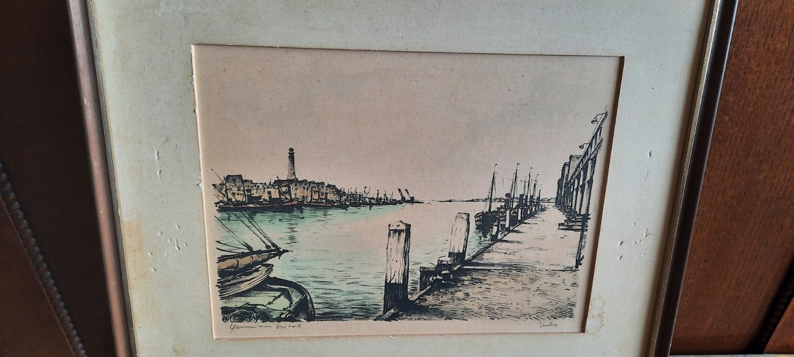 Schilderij Vishal IJmuiden haven gezicht, Antiek en Kunst, Ophalen of Verzenden