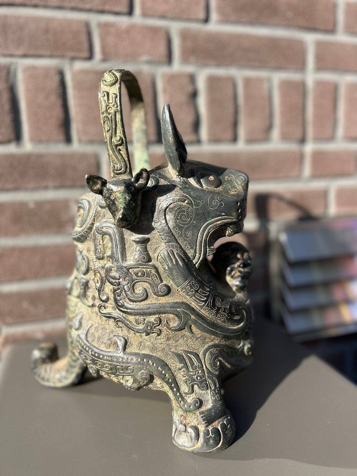 Antiek Chinees Bronzen Ritueel Wijnvat (Guang) Pikachu, Ophalen