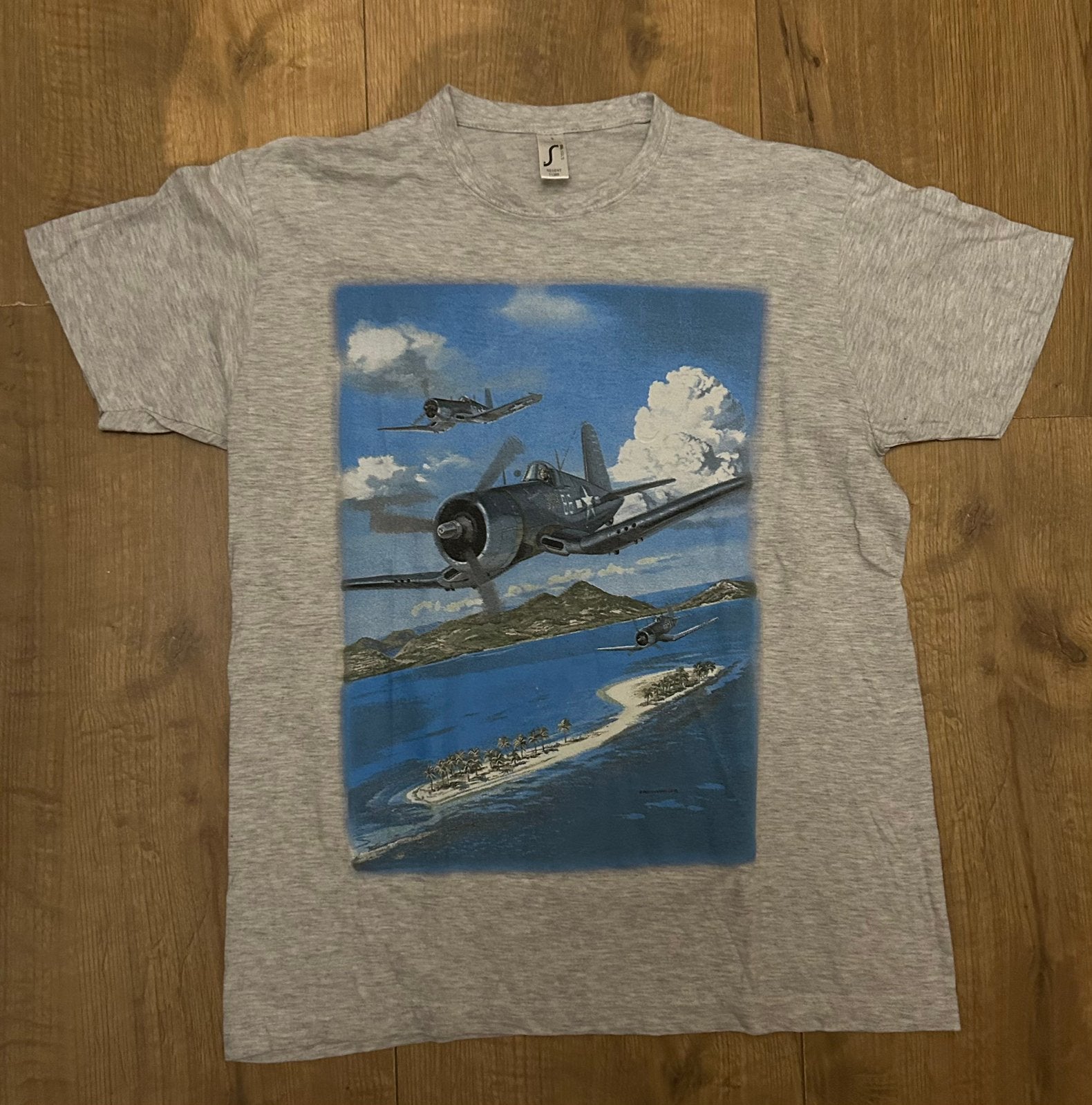 Vliegtuigen T-shirt, Ophalen of Verzenden, Gedragen, Maat 46 (S) of kleiner, Grijs