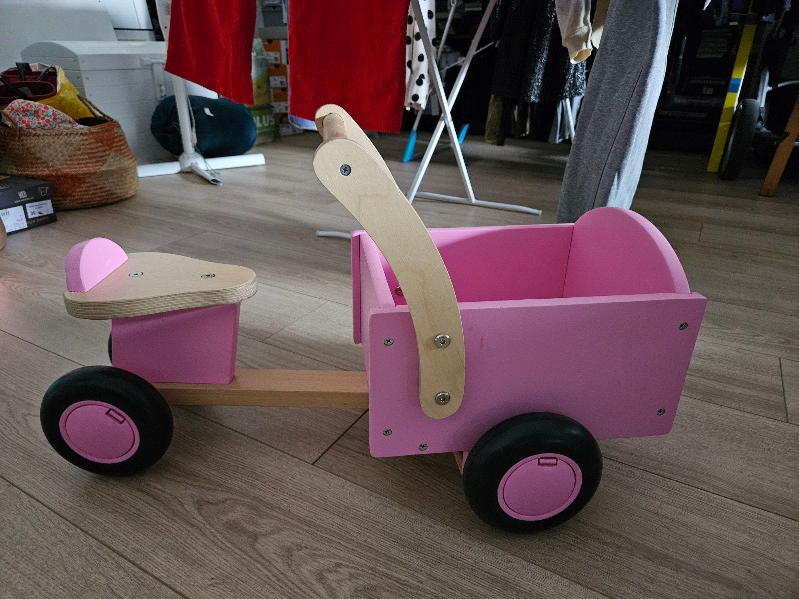 Roze kinderbakfiets Bandits and Angels, Ophalen, Loopfiets