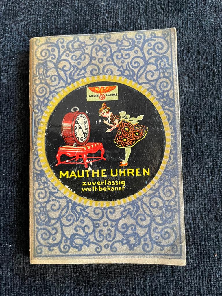 Zeldzame Mauthe Uhren reclamefolder, mini formaat ca. 1844, Ophalen of Verzenden