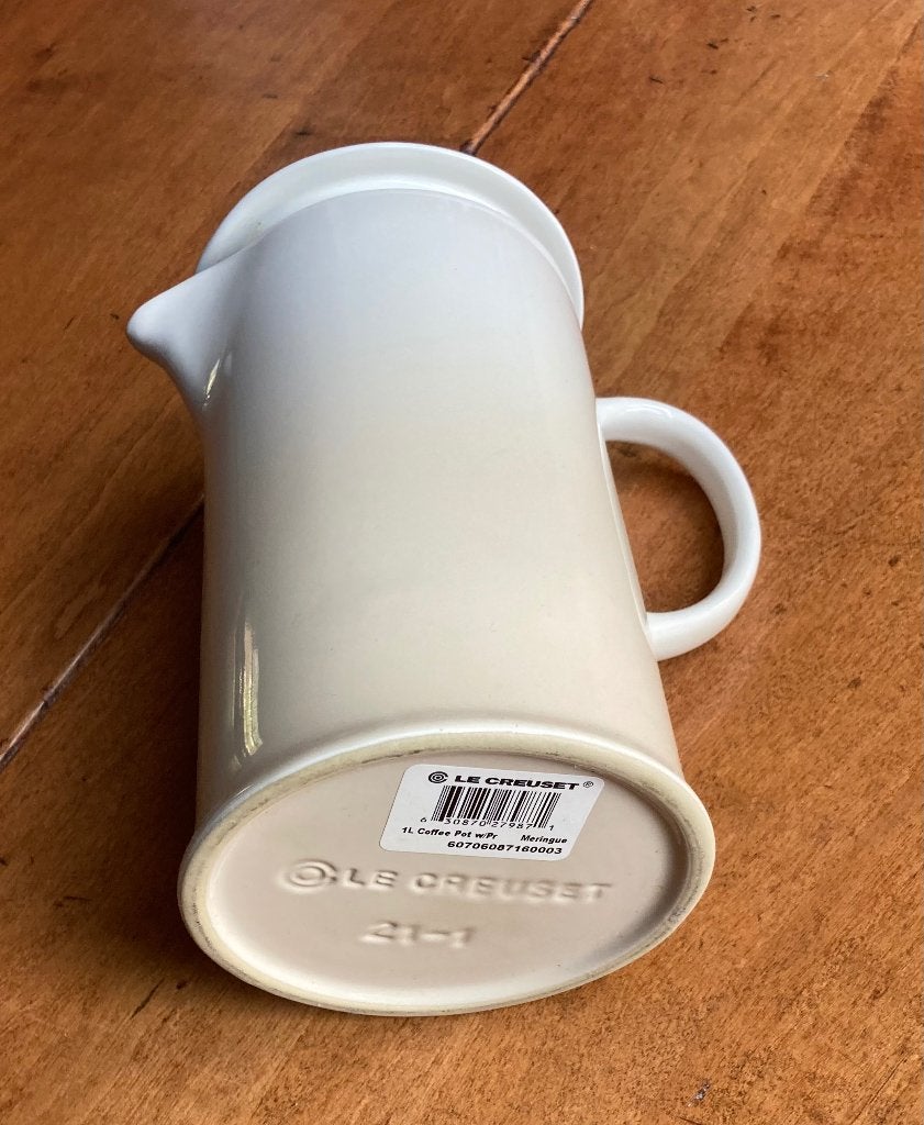 Le Creuset cafétiere koffiepot, Ophalen of Verzenden, Zo goed als nieuw, Overige materialen, Pot, Bus of Blik