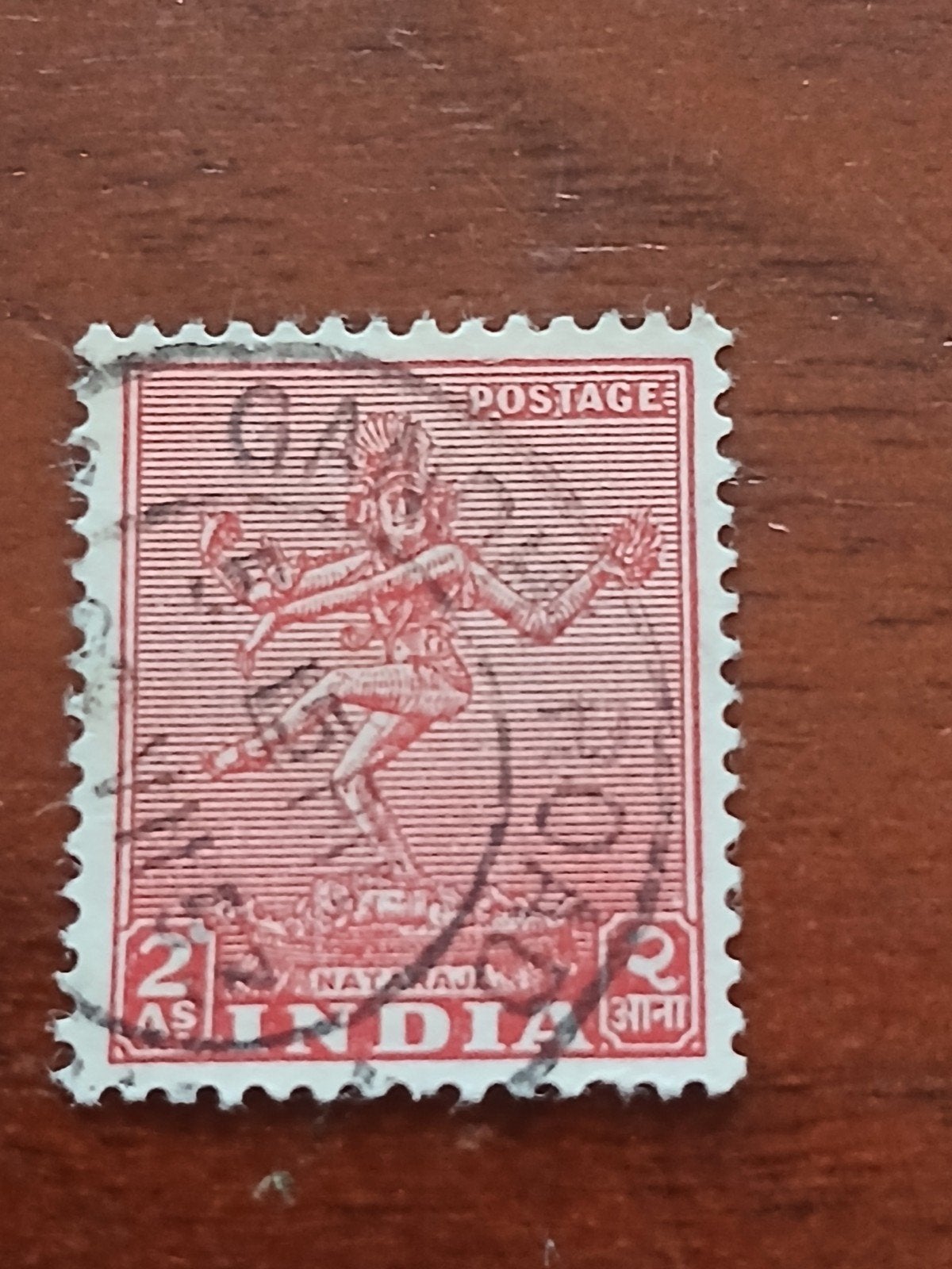 Postzegel India - Nataraj 2 Anna Gestempeld, Ophalen of Verzenden, Zuid-Azië