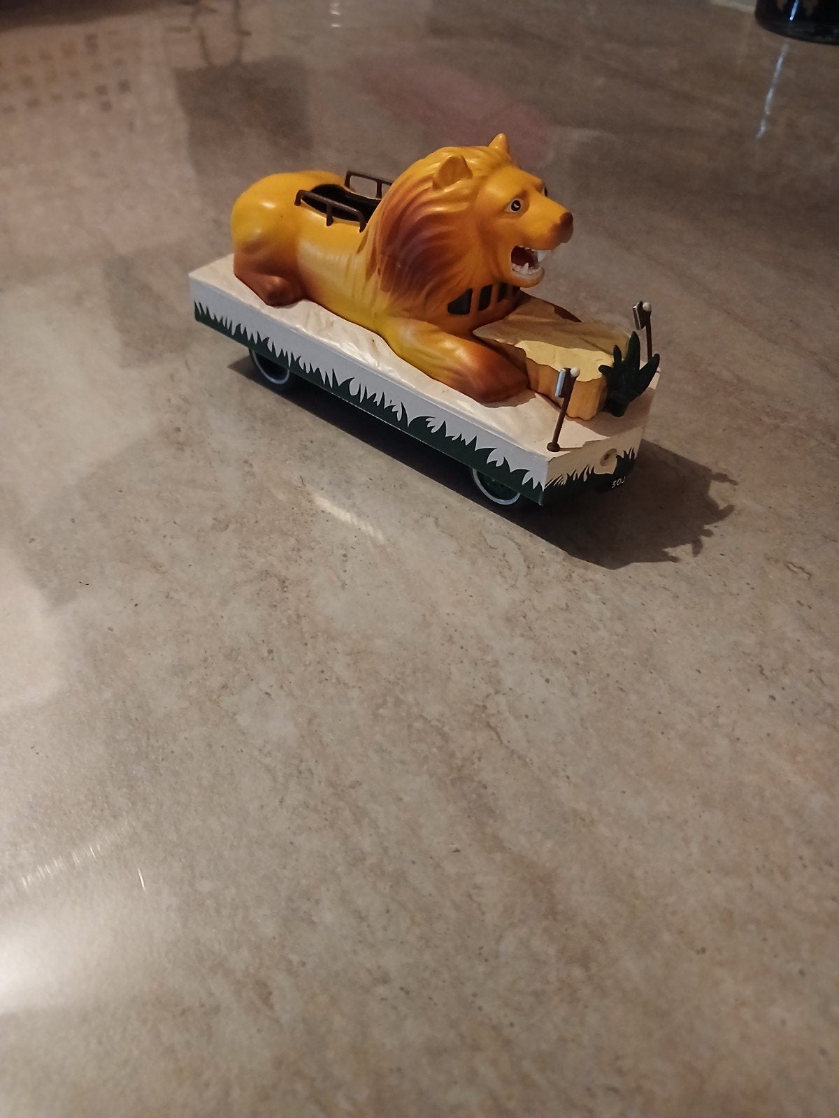 Vintage leeuw op wielen speelgoed, Ophalen, Gebruikt