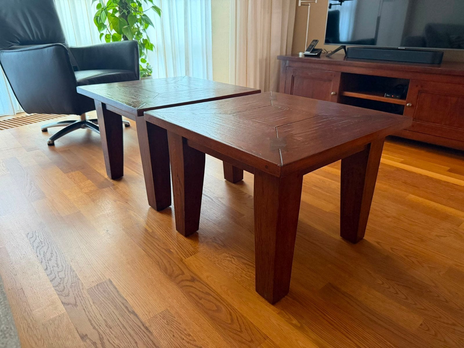 2x Kendal Salontafels - Engels Antiek 60x60 cm, Ophalen, 50 tot 100 cm, Vierkant, 50 tot 100 cm