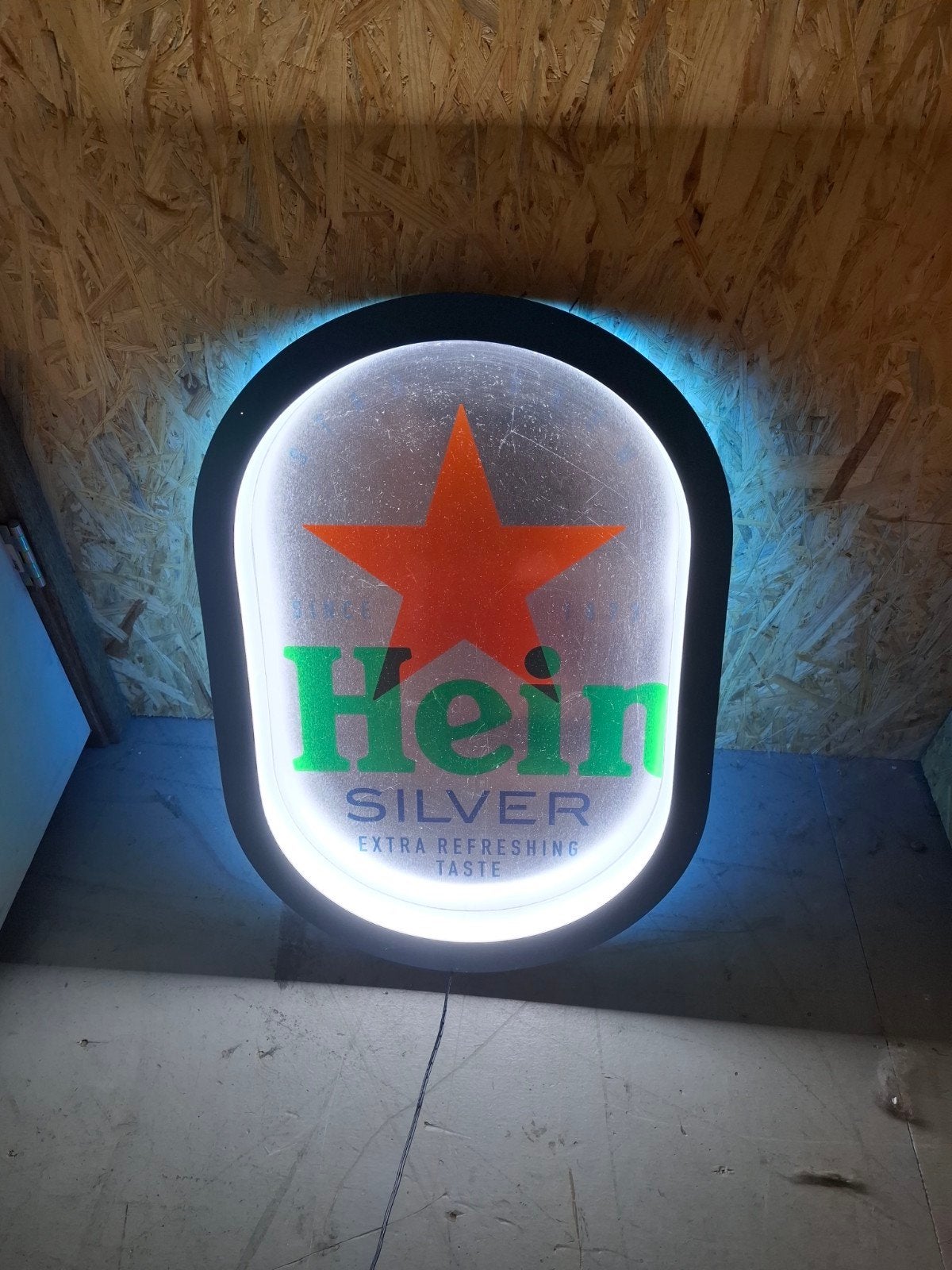 Heineken silver lichtreclame, Ophalen of Verzenden, Lichtbak of (neon) lamp