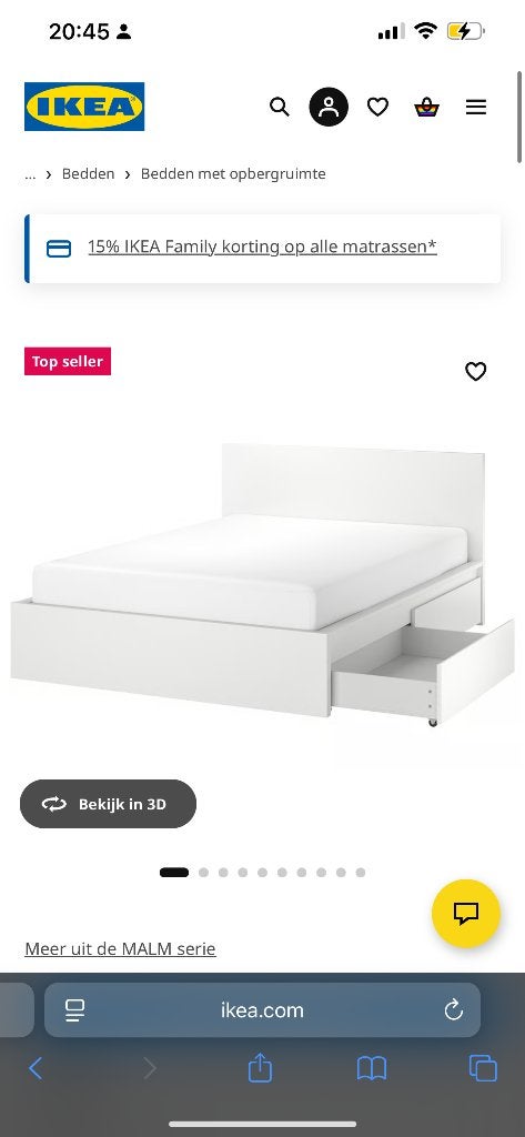 Ikea bed 1.40 incl matras GRATIS, Huis en Inrichting, Slaapkamer | Bedden, Ophalen, Wit, 140 cm, Zo goed als nieuw