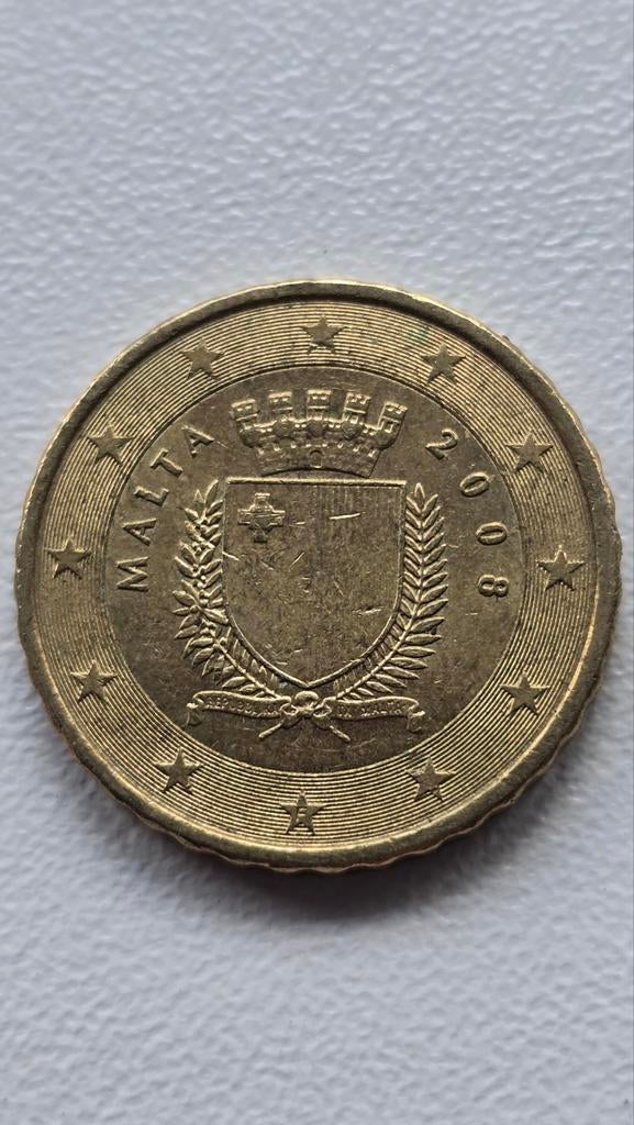 Malta 10 cent 2008 munt met F in ster, Postzegels en Munten, Munten | Europa | Euromunten, Ophalen of Verzenden, Malta, 10 cent