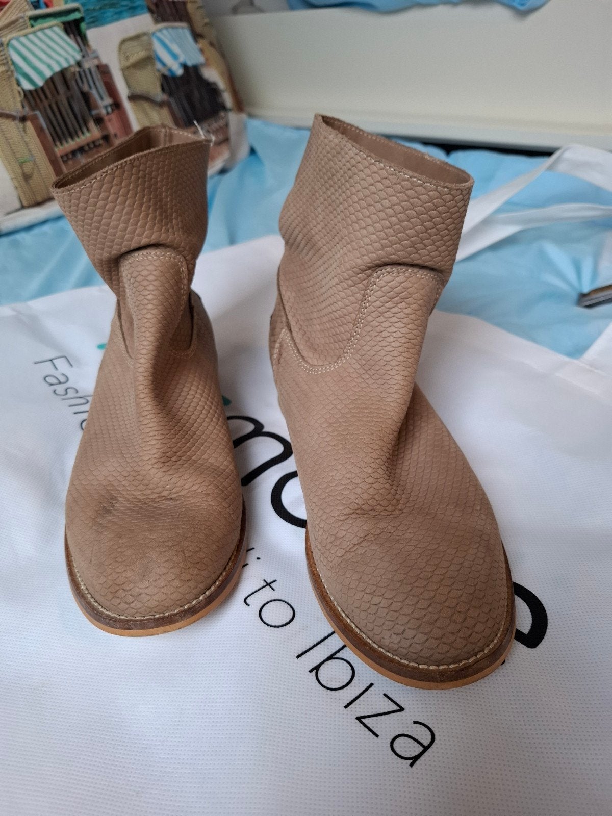 Piure leren enkellaarzen met slangenprint, maat 39, Beige, Lage of Enkellaarzen, Ophalen of Verzenden, Piure