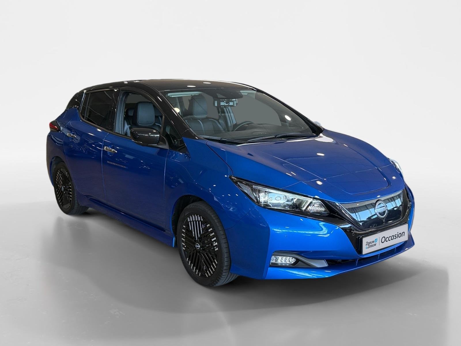 Nissan LEAF Tekna 40 kWh *Navigatie *360Camera *Climate Cont, Auto's, Nissan, 12 maanden, Zwart, Blauw, Origineel Nederlands