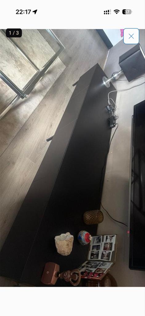 Prachtige eiken fineer tv meubel - Nieuwstaat, Eikenhout, Nieuw, Ophalen of Verzenden, 200 cm of meer